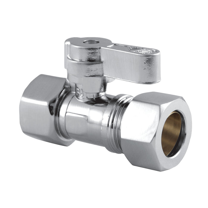 Kingston KF4515 1/2-Inch FIP x 5/8-Inch O.D. Comp Quarter-Turn Straight Shut-Off Valve, Polished Chrome