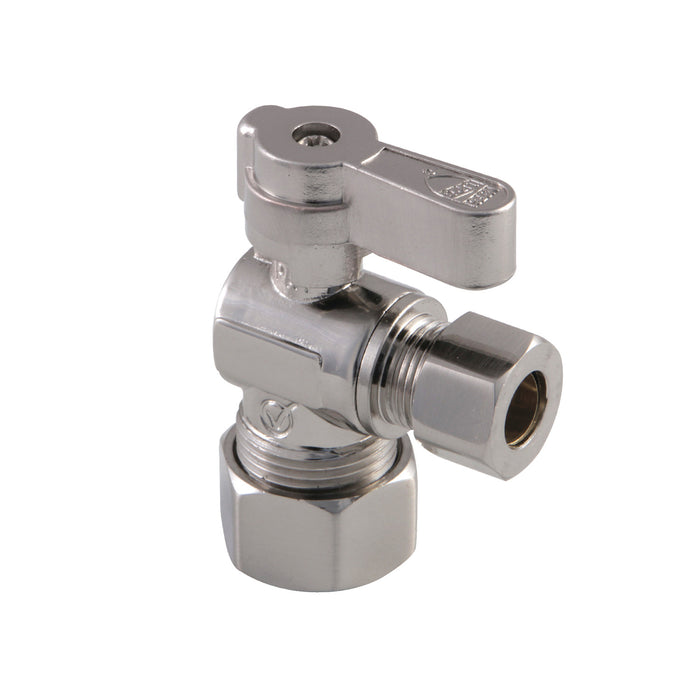 Kingston Baseline KF5330SN 5/8-Inch O.D. Comp x 3/8-Inch O.D. Comp Quarter-Turn Angle Shut-Off Valve, Brushed Nickel