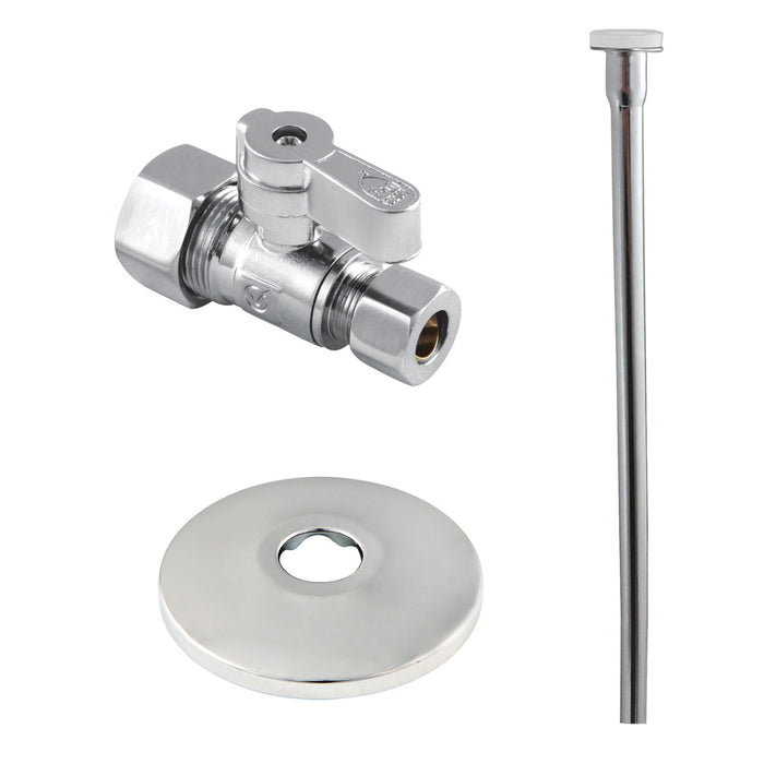 Kingston Trimscape KF53351TKF20 Toilet Supply Kit, 5/8" OD x 3/8" OD Comp Straight Valve, Polished Chrome