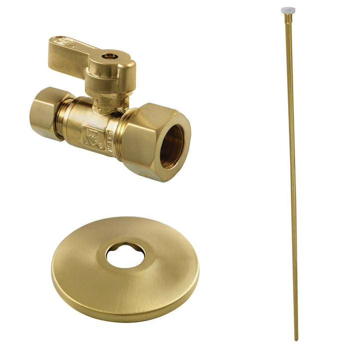 Trimscape KF53357TKF20 Toilet Supply Kit, 5/8" OD x 3/8" OD Comp Straight Valve, Brushed Brass