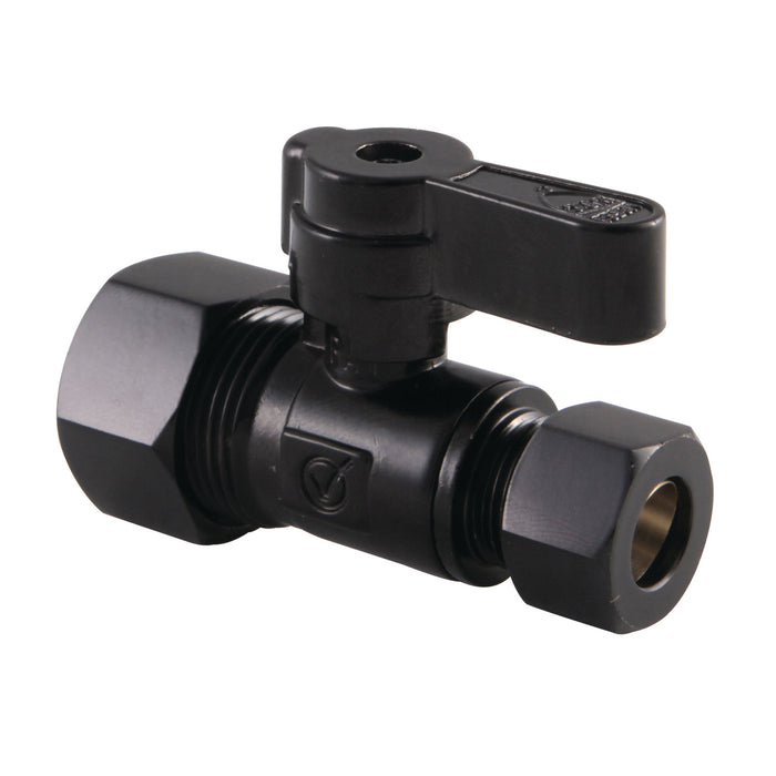 Kingston Baseline KF5335MB 5/8-Inch O.D. Comp x 3/8-Inch O.D. Comp Quarter-Turn Straight Shut-Off Valve, Matte Black