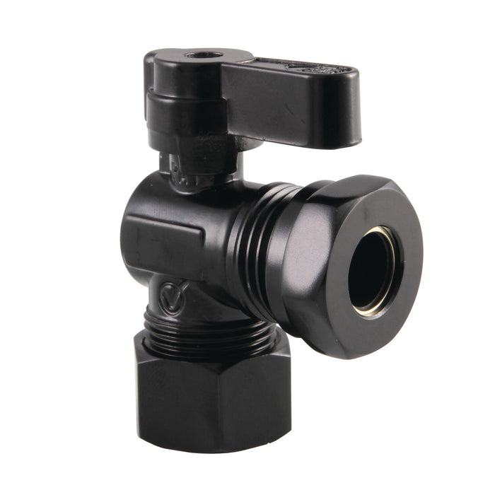 Kingston KF5430MB 5/8-Inch O.D. Comp x 1/2-Inch or 7/16-Inch Slip Joint Quarter-Turn Angle Shut-Off Valve, Matte Black