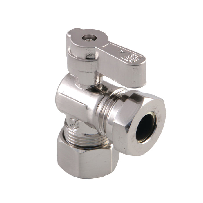 Kingston KF5430SN 5/8-Inch O.D. Comp x 1/2-Inch or 7/16-Inch Slip Joint Quarter-Turn Angle Shut-Off Valve, Brushed Nickel
