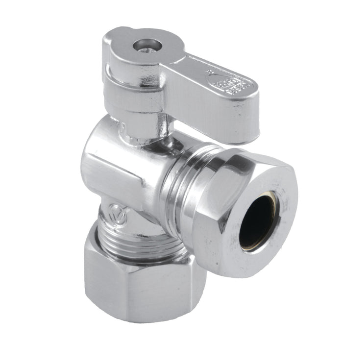 Kingston KF5430 5/8-Inch O.D. Comp x 1/2-Inch or 7/16-Inch Slip Joint Quarter-Turn Angle Shut-Off Valve, Polished Chrome