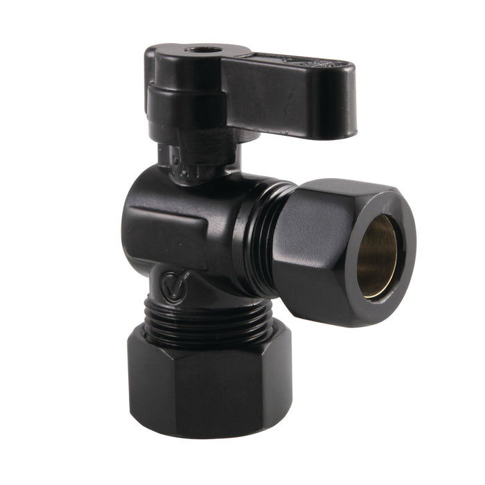 Kingston KF5440MB 5/8-Inch O.D. Comp x 1/2-Inch O.D. Comp Quarter-Turn Angle Shut-Off Valve, Matte Black