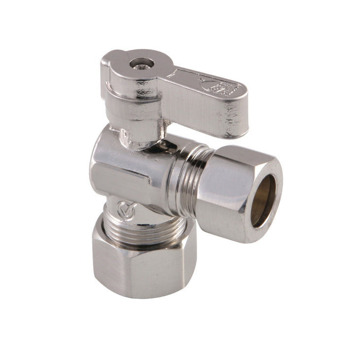 Kingston KF5440SN 5/8-Inch O.D. Comp x 1/2-Inch O.D. Comp Quarter-Turn Angle Shut-Off Valve, Brushed Nickel