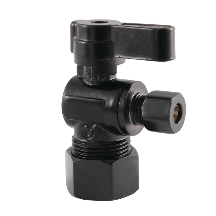 Kingston KF5814MB 5/8-Inch O.D. Comp x 1/4-Inch O.D. Comp Quarter-Turn Angle Shut-Off Valve, Matte Black