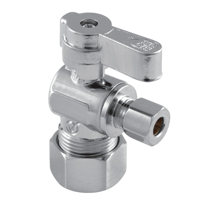 Kingston KF5814 5/8-Inch O.D. Comp x 1/4-Inch O.D. Comp Quarter-Turn Angle Shut-Off Valve, Polished Chrome