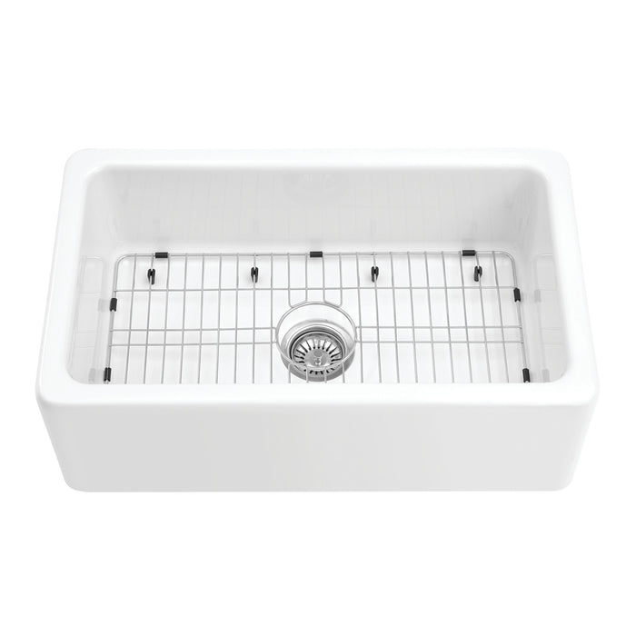Traditional KGPF311910YBC 30-Inch Fireclay Farmhouse Kitchen Sink, Glossy White