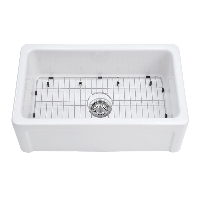 Traditional KGPF311910YHC 30-Inch Fireclay Farmhouse Kitchen Sink, Glossy White