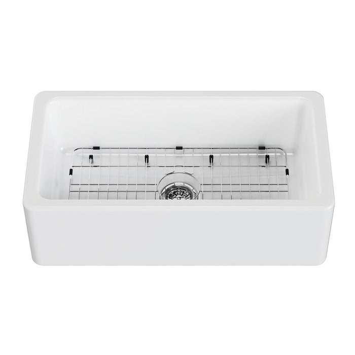 Traditional KGPF331810YBC 33-Inch Fireclay Farmhouse Kitchen Sink, Glossy White