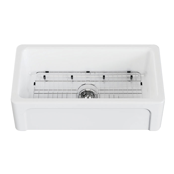 Traditional KGPF331810YHC 33-Inch Fireclay Farmhouse Kitchen Sink, Glossy White