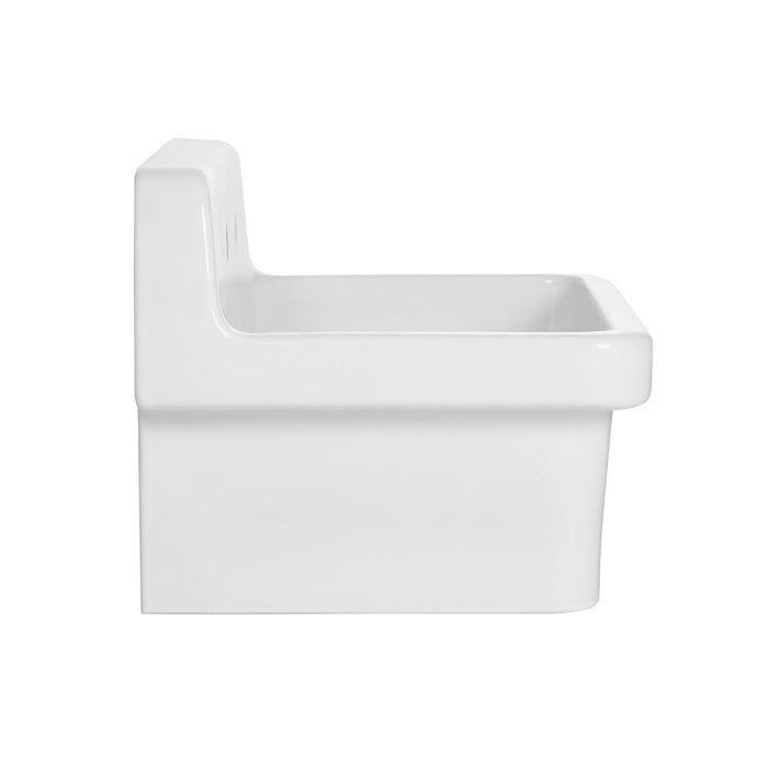 Kingston Heirloom KGPKWS2419170 - Doriteal 24-Inch Ceramic Single Bowl Wall Mount Kitchen Sink with Strainer, White/Matte Black