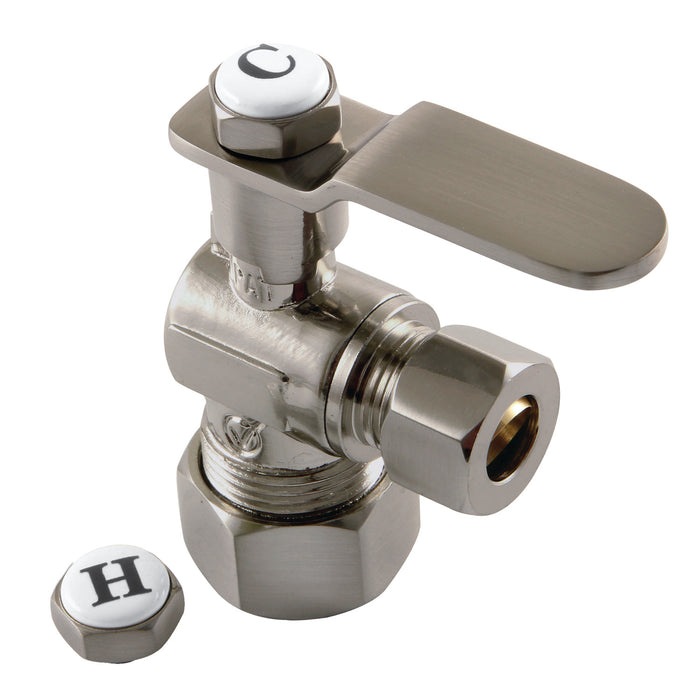 Kingston Sona KL5330BN - Whitaker 5/8-Inch O.D. Comp x 3/8-Inch O.D. Comp Quarter-Turn Angle Shut-Off Valve, Brushed Nickel