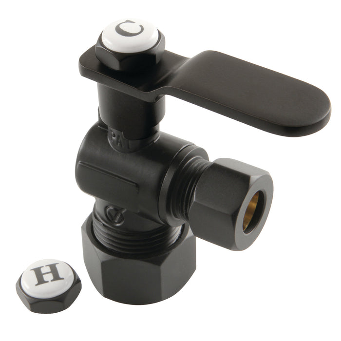 Kingston Sona KL5330MB - Whitaker 5/8-Inch O.D. Comp x 3/8-Inch O.D. Comp Quarter-Turn Angle Shut-Off Valve, Matte Black