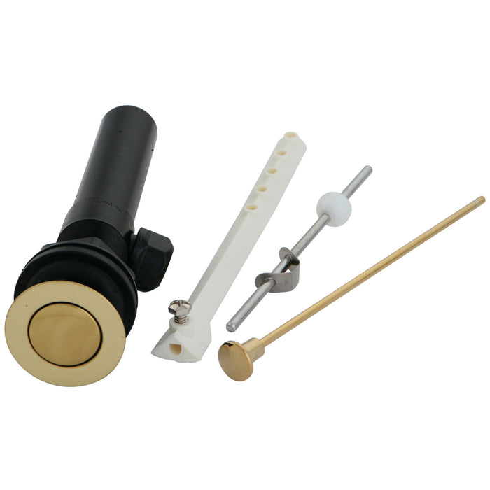 Kingston KP1002 Plastic Pop-Up Bathroom Sink Drain with Overflow, Polished Brass