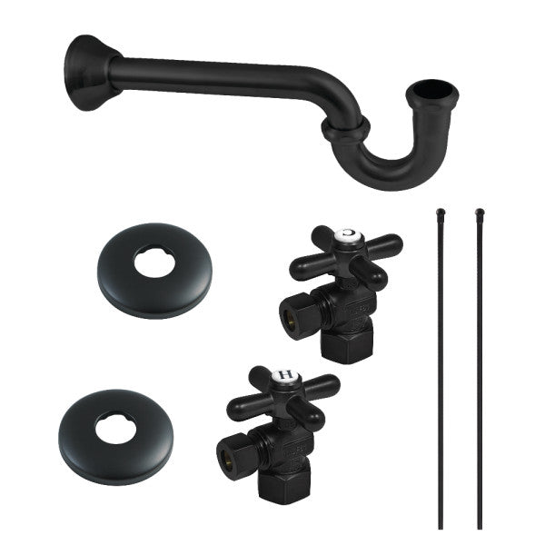 Kingston Heirloom KPK100MBP - Trimscape Traditional Plumbing Sink Trim Kit with P-Trap, Matte Black