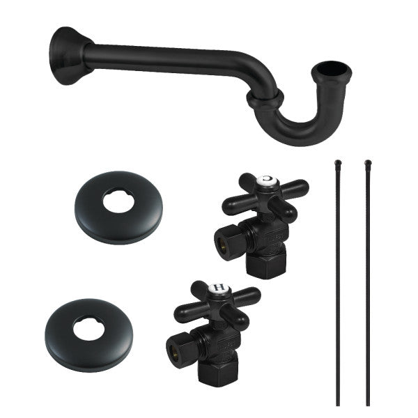 Trimscape KPK100MBP Traditional Plumbing Supply Kit Combo with P-Trap, Matte Black