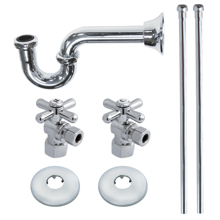 Trimscape KPK101P Traditional Plumbing Supply Kit Combo with P-Trap, Polished Chrome