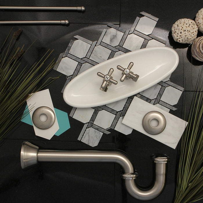 Kingston Heirloom KPK108P - Trimscape Traditional Plumbing Sink Trim Kit with P-Trap, Brushed Nickel