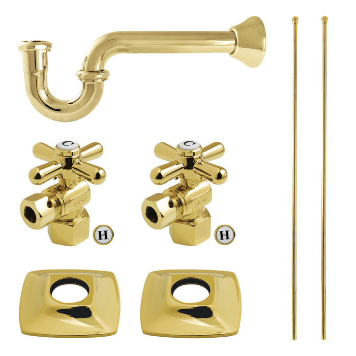 Kingston Tulare KPK110P2 - Gehry Modern Plumbing Sink Trim Kit with P-Trap, Polished Brass