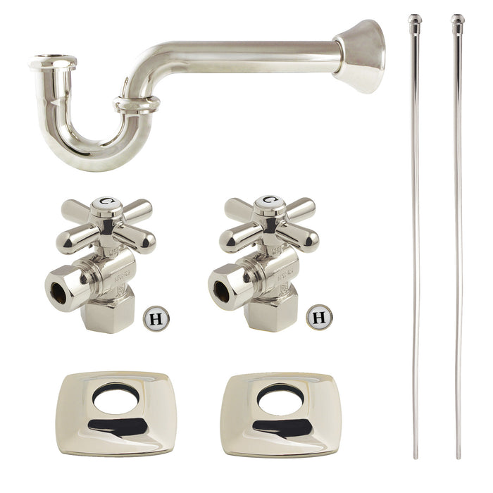 Kingston Tulare KPK110P6 - Gehry Modern Plumbing Sink Trim Kit with P-Trap, Polished Nickel