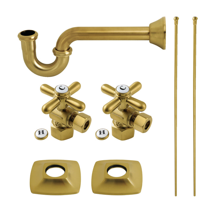 Kingston Tulare KPK110P7 - Gehry Modern Plumbing Sink Trim Kit with P-Trap, Brushed Brass