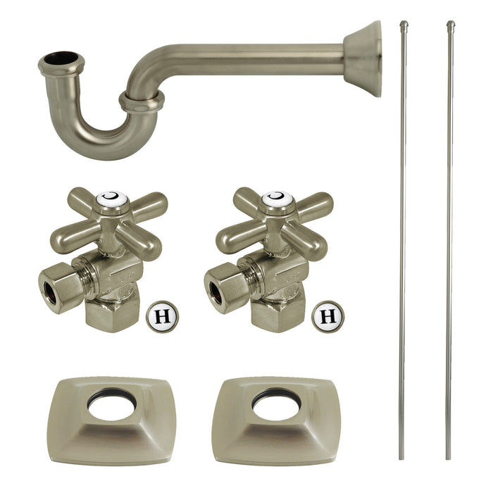 Kingston Tulare KPK110P8 - Gehry Modern Plumbing Sink Trim Kit with P-Trap, Brushed Nickel