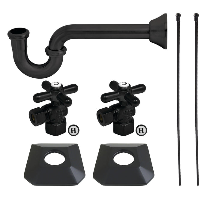Kingston Tulare KPK130P0 - Trapeze Modern Plumbing Sink Trim Kit with P-Trap, Matte Black