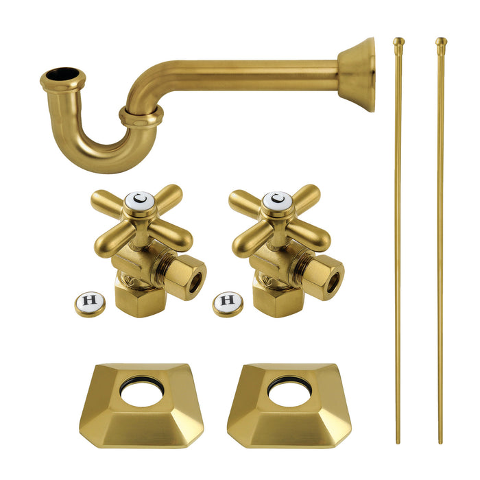Kingston Tulare KPK130P7 - Trapeze Modern Plumbing Sink Trim Kit with P-Trap, Brushed Brass