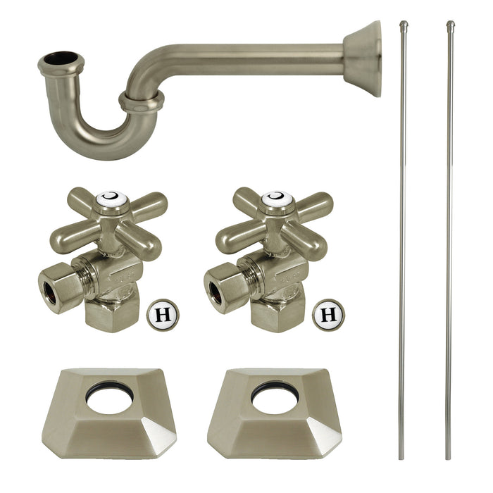 Kingston Tulare KPK130P8 - Trapeze Modern Plumbing Sink Trim Kit with P-Trap, Brushed Nickel