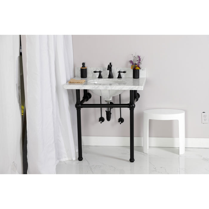 Kingston Heirloom KPK200 - Gourmet Scape Traditional Plumbing Sink Trim Kit with P-Trap, Matte Black