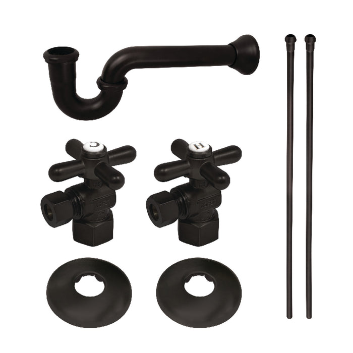 Gourmet Scape™ KPK200 Traditional Plumbing Supply Kit Combo with 1-1/2" P-Trap, Matte Black