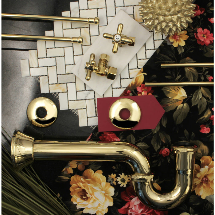 Gourmet Scape™ KPK202 Traditional Plumbing Supply Kit Combo with 1-1/2" P-Trap, Polished Brass