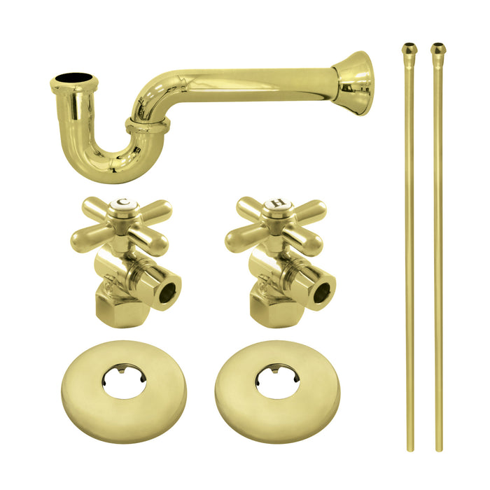 Gourmet Scape™ KPK202 Traditional Plumbing Supply Kit Combo with 1-1/2" P-Trap, Polished Brass