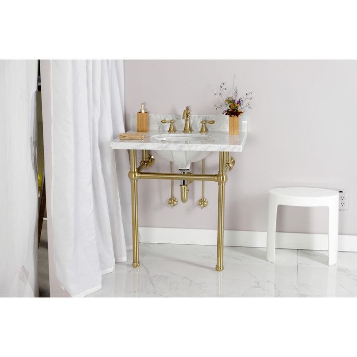 Kingston Heirloom KPK207 - Gourmet Scape Traditional Plumbing Sink Trim Kit with P-Trap, Brushed Brass
