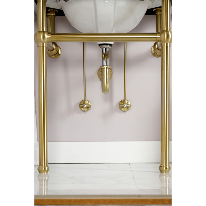 Gourmet Scape™ KPK207 Traditional Plumbing Supply Kit Combo with 1-1/2" P-Trap, Brushed Brass