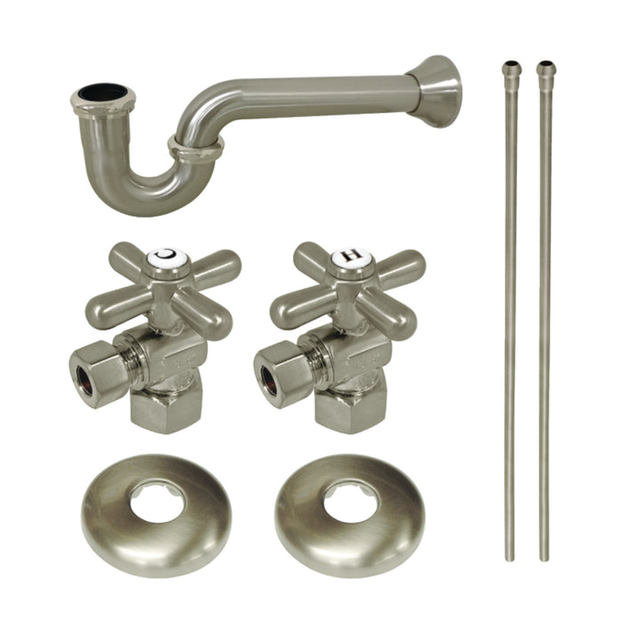 Gourmet Scape™ KPK208 Traditional Plumbing Supply Kit Combo with 1-1/2" P-Trap, Brushed Nickel