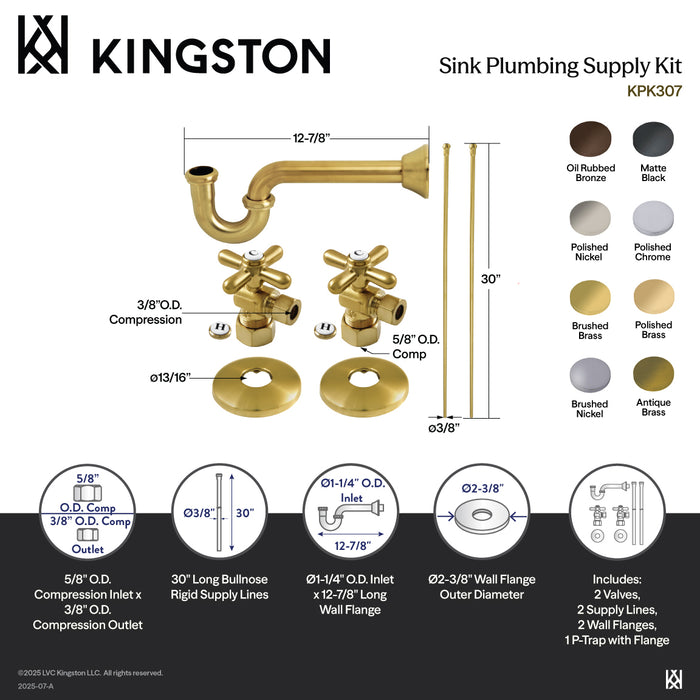 Kingston Heirloom KPK301 - Trimscape Traditional Plumbing Supply Kit Combo, Polished Chrome