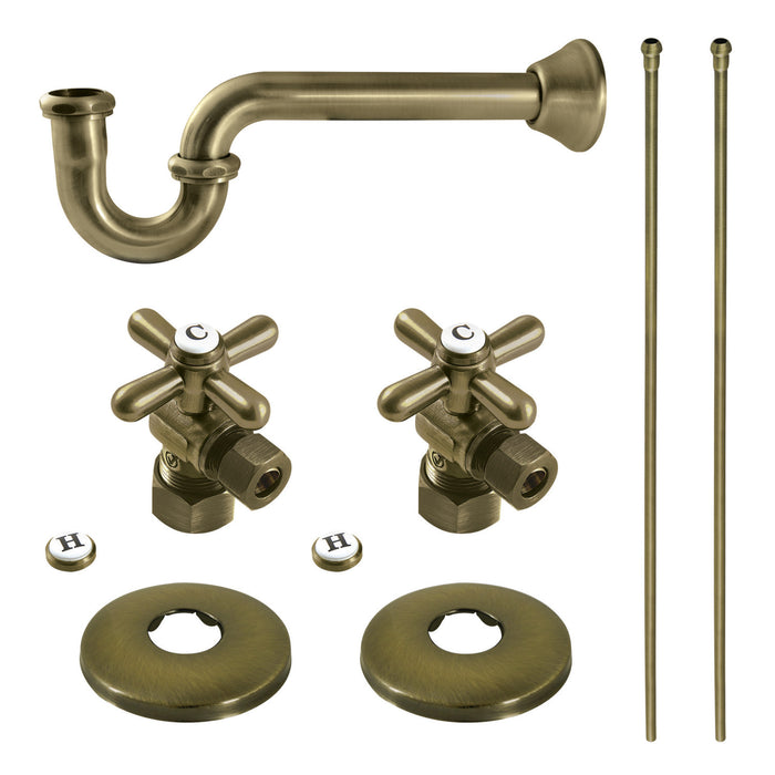 Trimscape KPK303 Traditional Plumbing Supply Kit Combo, Antique Brass