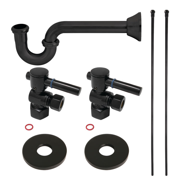 Kingston Tulare KPK400 - Concord Modern Plumbing Sink Trim Kit with P-Trap, Matte Black