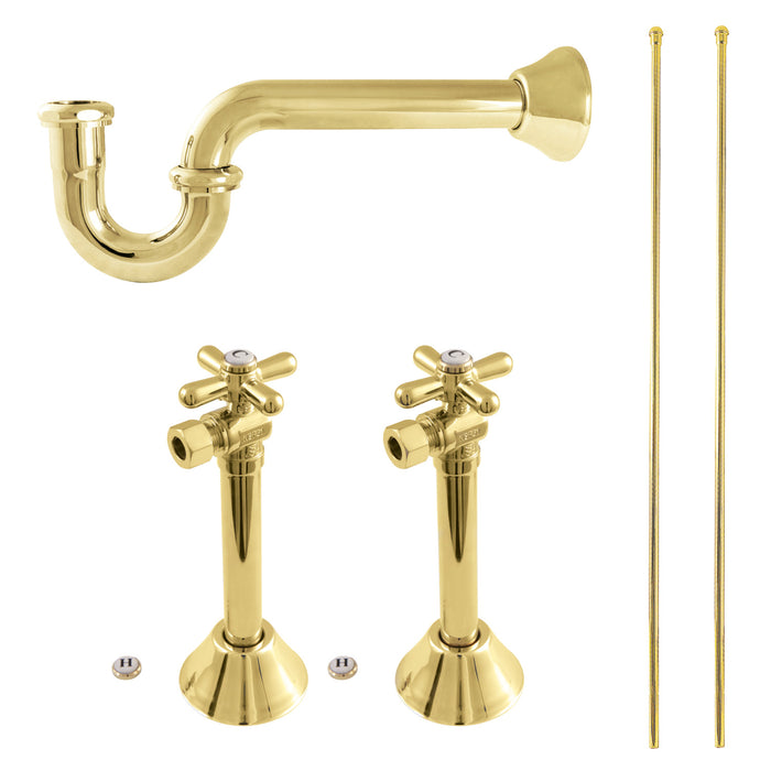 Trimscape KPK802 Traditional Plumbing Supply Kit Combo, Polished Brass