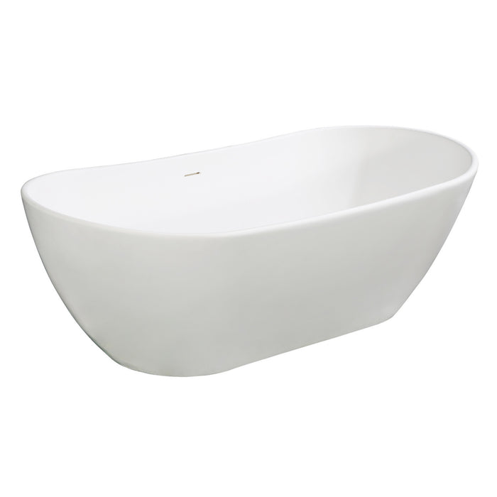 Kingston Tulare KRTRS7232135AL - Arcticstone 72-Inch Solid Surface Oval Double Ended Freestanding Tub with Faucet Combo and Drain, Oil Rubbed Bronze
