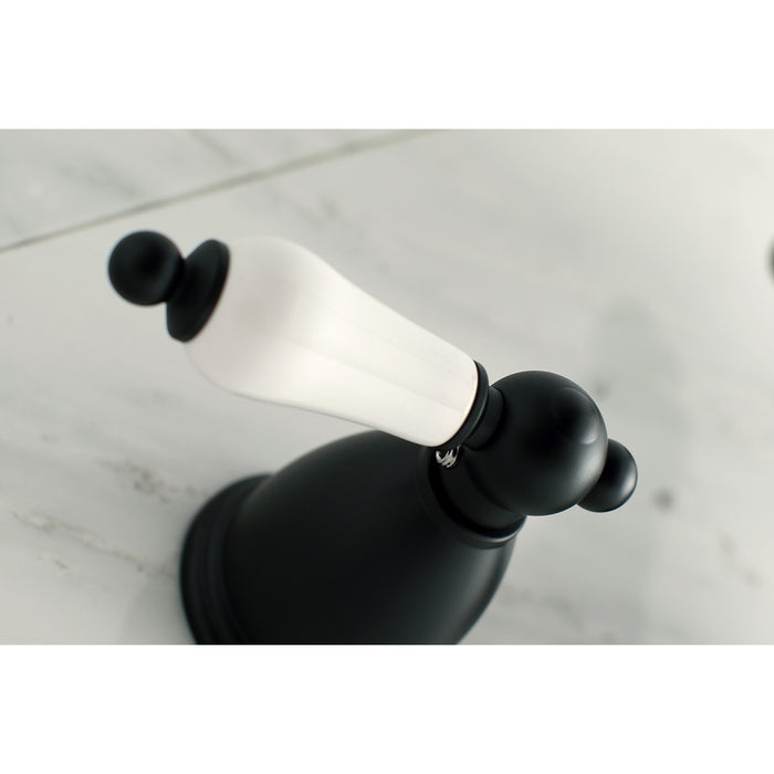 Kingston Heirloom KS1020PL - Heritage Two-Handle 3-Hole Wall Mount Tub Faucet, Matte Black
