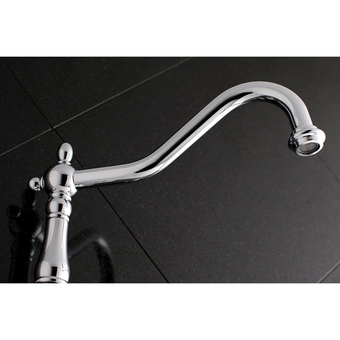 Kingston Heirloom KS1021AX - Heritage Two-Handle 3-Hole Wall Mount Tub Faucet, Polished Chrome
