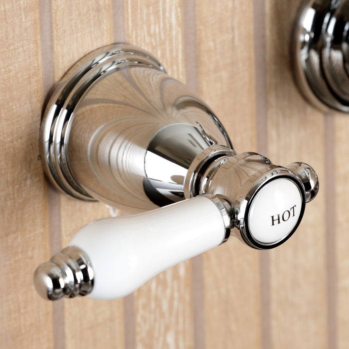Kingston Heirloom KS1021BPL - Bel-Air Two-Handle 3-Hole Wall Mount Tub Faucet, Polished Chrome