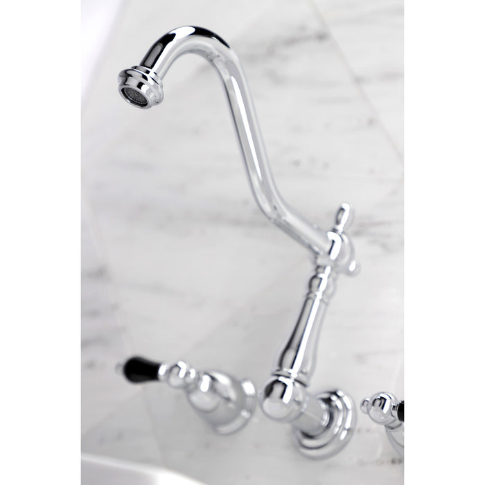 Kingston Heirloom KS1021PKL - Duchess Two-Handle 3-Hole Wall Mount Tub Faucet, Polished Chrome