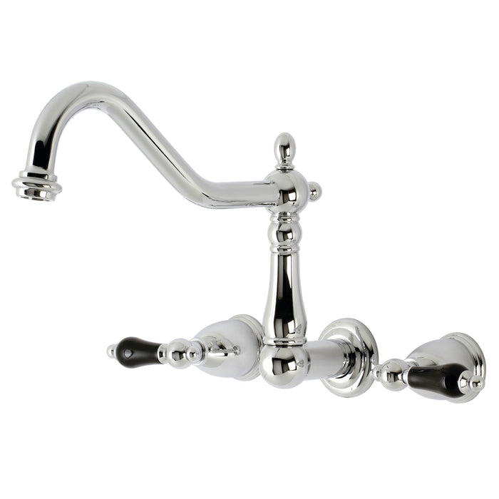 Kingston Heirloom KS1021PKL - Duchess Two-Handle 3-Hole Wall Mount Tub Faucet, Polished Chrome