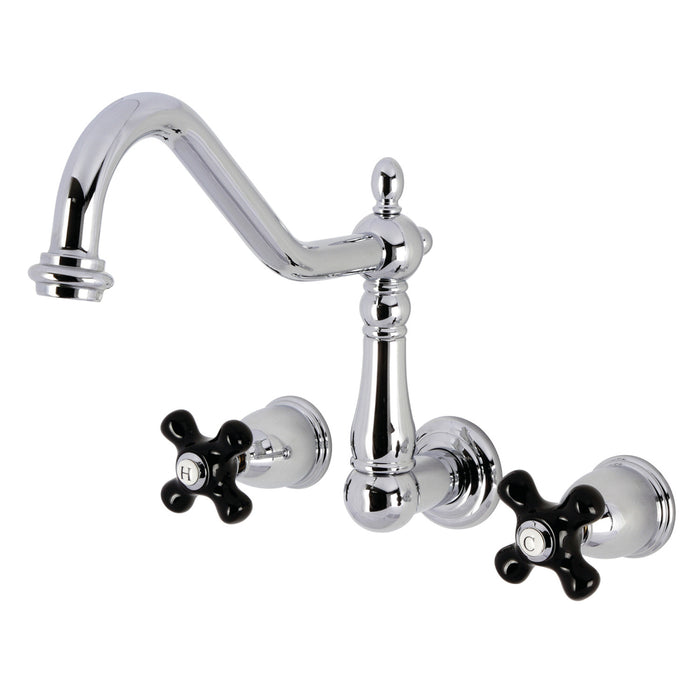 Kingston Heirloom KS1021PKX - Duchess Two-Handle 3-Hole Wall Mount Tub Faucet, Polished Chrome