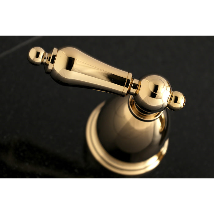 Kingston Heirloom KS1022AL - Heritage Two-Handle 3-Hole Wall Mount Tub Faucet, Polished Brass